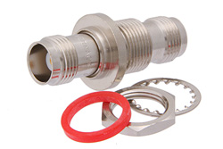Hermetically Sealed TNC Female to TNC Female Bulkhead Mount Adapter