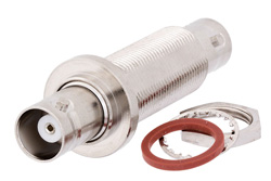 Hermetically Sealed BNC Female to BNC Female Bulkhead Mount Adapter, For 1 inch Max. Panel