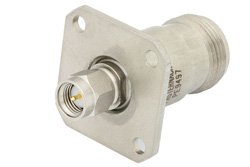 Precision SMA Male to N Female 4 Hole Flange Mount Adapter
