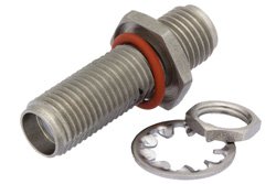 Precision SMA Female to SMA Female Bulkhead Mount Adapter, With O-Ring