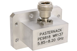 WR-137 CMR-137 Flange to N Female Waveguide to Coax Adapter Operating From 5.85 GHz to 8.2 GHz