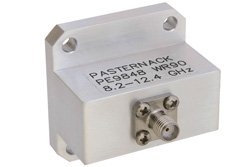 WR-90 Square Type Flange to End Launch SMA Female Waveguide to Coax Adapter Operating from 8.2 GHz to 12.4 GHz