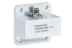 WR-112 Square Type Flange to SMA Female Waveguide to Coax Adapter Operating from 7.05 GHz to 10 GHz