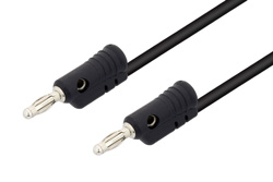 Banana Plug to Banana Plug Cable 24 Inch Length Using Black Wire