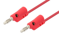 Banana Plug to Banana Plug Cable 24 Inch Length Using Red Wire