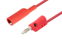 Banana Plug to Alligator Clip Cable 36 Inch Length Using Red Wire