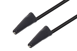 Mini Alligator Clip to Mini Alligator Clip Cable 18 Inch Length Using Black Wire