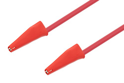 Mini Alligator Clip to Mini Alligator Clip Cable 18 Inch Length Using Red Wire