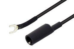 Alligator Clip to Spade Lug Cable 12 Inch Length Using Black Wire