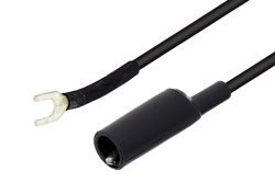 Alligator Clip to Spade Lug Cable 18 Inch Length Using Black Wire