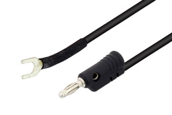Banana Plug to Spade Lug Cable 72 Inch Length Using Black Wire