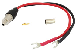 Insulated Spade Lugs To RG59 Connector Breakout With Crimp On/Solder Attachment In 6 Inch Length