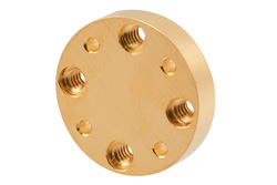 WR-10 Waveguide Short Plate, UG-Cover Round Flange, 4mm Copper