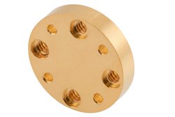 WR-15 Waveguide Short Plate, UG-Cover Round Flange, 4mm Copper