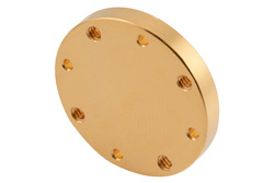 WR-19 Waveguide Short Plate, UG-Cover Round Flange, 4mm Copper