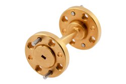 WR-8 90°右旋扭波导，带UG-387/U-Mod法兰，工作频率为90 GHz至140 GHz