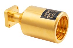 圆形波导广角标量馈电喇叭天线，频率范围24 GHz至33 GHz，增益16 dBi，UG-1530/U 法兰，0.328英寸