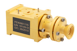 WR-19 波导双极化标量馈电喇叭天线，频率范围40 GHz至60 GHz，增益13 dBi，UG-383/U-Mod 法兰
