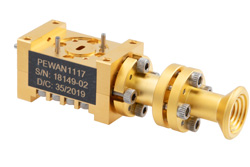 WR-15 波导双极化标量馈电喇叭天线，频率范围50 GHz至75 GHz，增益13 dBi，UG-385/U-Mod 法兰