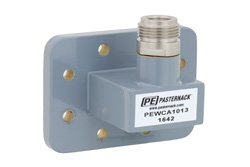 WR-112 CPR-112G Grooved Flange to N Female Waveguide to Coax Adapter Operating from 7.05 GHz to 10 GHz