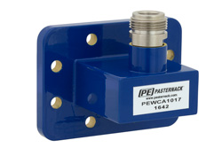 WR-137 CPR-137G Grooved Flange to N Female Waveguide to Coax Adapter Operating from 5.85 GHz to 8.2 GHz