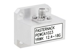 WR-62 UG-1665/U Square Cover Flange to SMA Female Waveguide to Coax Adapter Operating from 12.4 GHz to 18 GHz