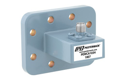 WR-90 CPR-90G Grooved Flange to SMA Female Waveguide to Coax Adapter, 8.2 GHz to 12.4 GHz, X Band, Aluminum, Paint