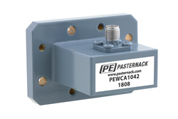 WR-112 CMR-112 Flange to SMA Female Waveguide to Coax Adapter, 7.05 GHz to 10 GHz, H Band, Aluminum, Paint