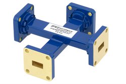 WR-34 Waveguide 40 dB Crossguide Coupler, UG-1530/U Square Cover Flange, 22 GHz to 33 GHz, Bronze