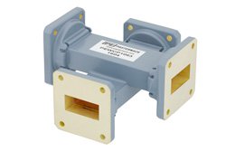 WR-112 Waveguide 20 dB Crossguide Coupler, UG-51/U Square Cover Flange, 7.05 GHz to 10 GHz, Bronze