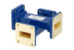 WR-112 Waveguide 50 dB Crossguide Coupler, UG-51/U Square Cover Flange, 7.05 GHz to 10 GHz, Bronze