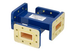 WR-112 Waveguide 40 dB Crossguide Coupler, CPR-112G Flange, 7.05 GHz to 10 GHz, Bronze