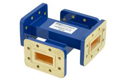 WR-112 Waveguide 50 dB Crossguide Coupler, CPR-112G Flange, 7.05 GHz to 10 GHz, Bronze