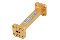 WRD-180直波导，3英寸，UG方盖法兰，18 GHz至40 GHz，黄铜
