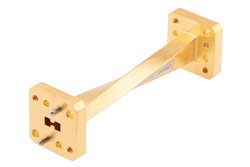 WRD-180 90°扭波导，UG方盖法兰，18 GHz至40 GHz，黄铜