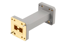 WRD-650直波导，3英寸，UG方盖法兰，6.5 GHz至18 GHz，黄铜