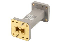WRD-750直波导，3英寸，UG方盖法兰，7.5 GHz至18 GHz，黄铜