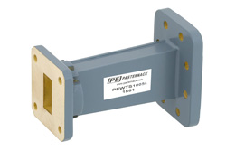 WR-90 to WR-75 Waveguide Transition 3 Inch Length, CPR-90G Grooved Flange to Square Cover Flange