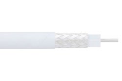 75 Ohm Flexible RG187 Coax Cable Single Shielded with White PTFE Jacket