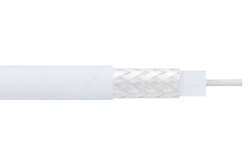 75 Ohm Flexible RG187 Coax Cable Single Shielded with White PTFE Jacket