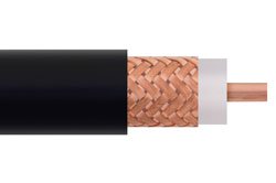 Flexible RG218 Coax Cable Single Shielded with Black PVC Jacket