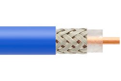 Flexible RG58 Rated Coax Cable Single Shielded with Blue TPX Jacket