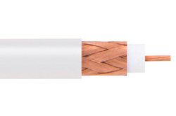 75 Ohm Flexible RG59-P Plenum Rated Coax Cable Single Shielded with White PVC Jacket