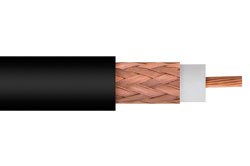 Flexible RG8X Coax Cable Single Shielded with Black PVC (NC) Jacket