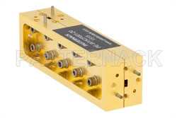 WR-15 Waveguide 20 dB Broadwall Coupler, UG-385/U Round Cover Flange, H-Plane Coupled Port, 50 GHz to 75 GHz, Brass Copper（图2）