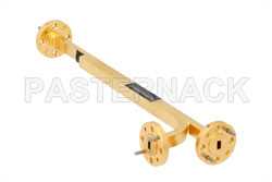 WR-15 Waveguide 10 dB Broadwall Coupler, UG-385/U Round Cover Flange, E-Plane Coupled Port, 50 GHz to 75 GHz, Brass Copper（图2）