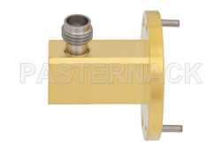 WR-19 UG-383/U-Mod Round Cover Flange to 1.85mm Female Waveguide to Coax Adapter Operating from 40 GHz to 60 GHz（图2）