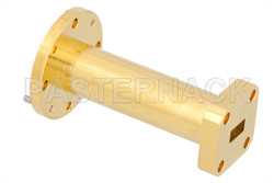 WR-19 to WR-28 Waveguide Transition 2 Inch Length, UG-383/U-Mod Round Cover Flange to UG-599/U Square Cover Flange（图2）