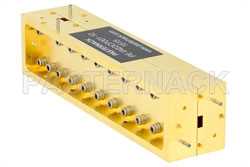 WR-22 Waveguide 10 dB Broadwall Coupler, UG-383/U Round Cover Flange, H-Plane Coupled Port, 33 GHz to 50 GHz, Brass Copper（图2）