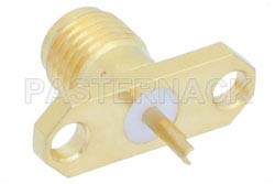 SMA Female Connector Solder Attachment 2 Hole Flange Mount Solder Cup Terminal, .481 inch Hole Spacing（图2）